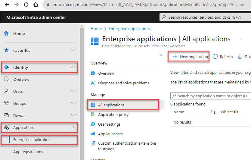 Entra Add Enterprise application.