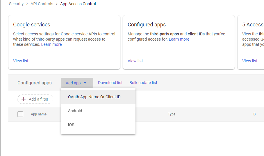 select OAuth App.